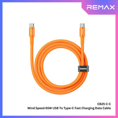 REMAX - CB25 C-C Wind Speed 65W USB To Type-C Fast Charging Data Cable - Orange