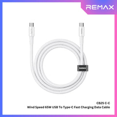 REMAX - CB25 C-C Wind Speed 65W USB To Type-C Fast Charging Data Cable - White
