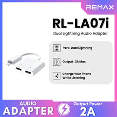 REMAX - RL-LA07i Concise Series Dual Lightning Audio Adapter - White