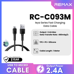 REMAX - RC-C093M Leya Series USB to Micro Fast Charging Data Cable (2.4A) - Black