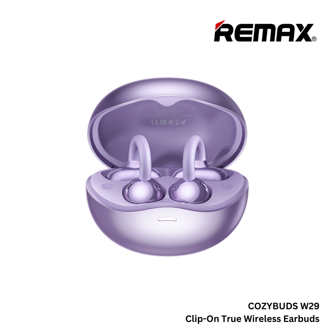 Remax Cozybuds W29 Bluetooth V5.4 Clip-On True Wireless Earbuds - Purple