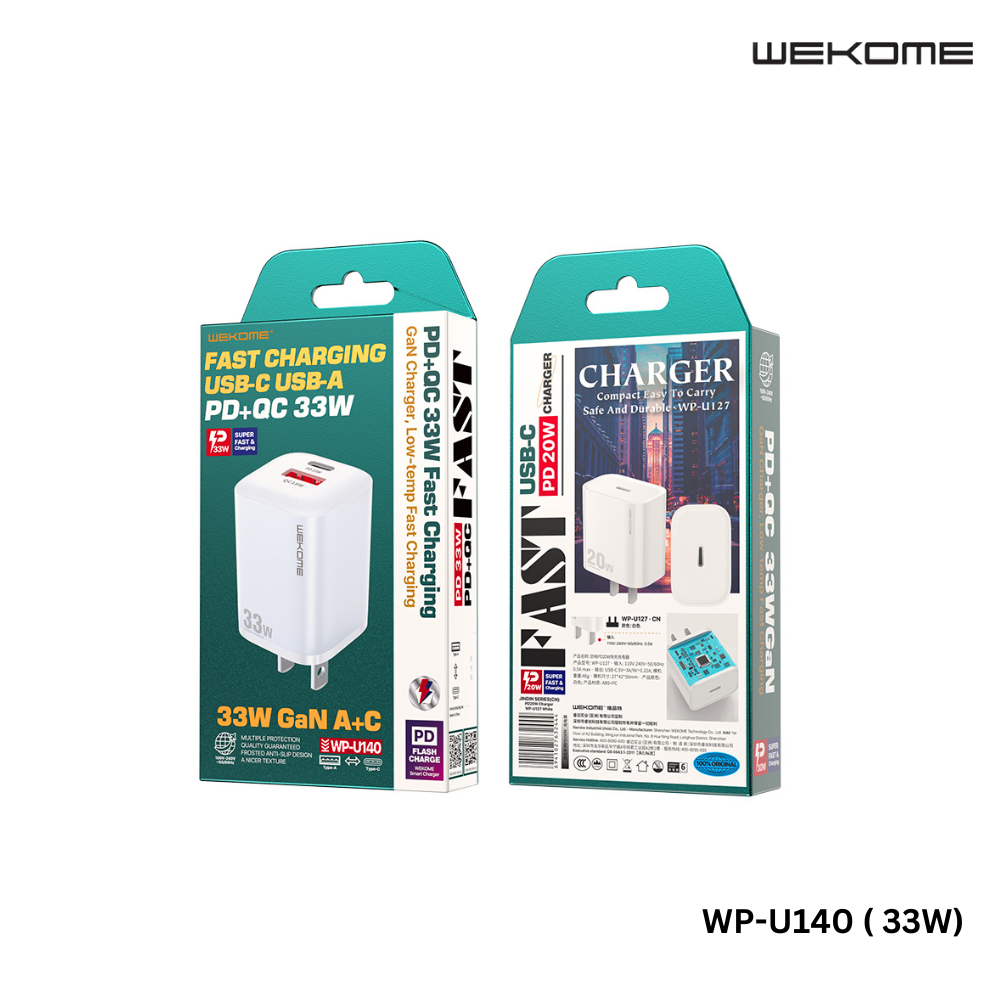 WK WP-U140 JINDIN SERIES 33W A+C FAST CHARGER (CN&US) (33W)
