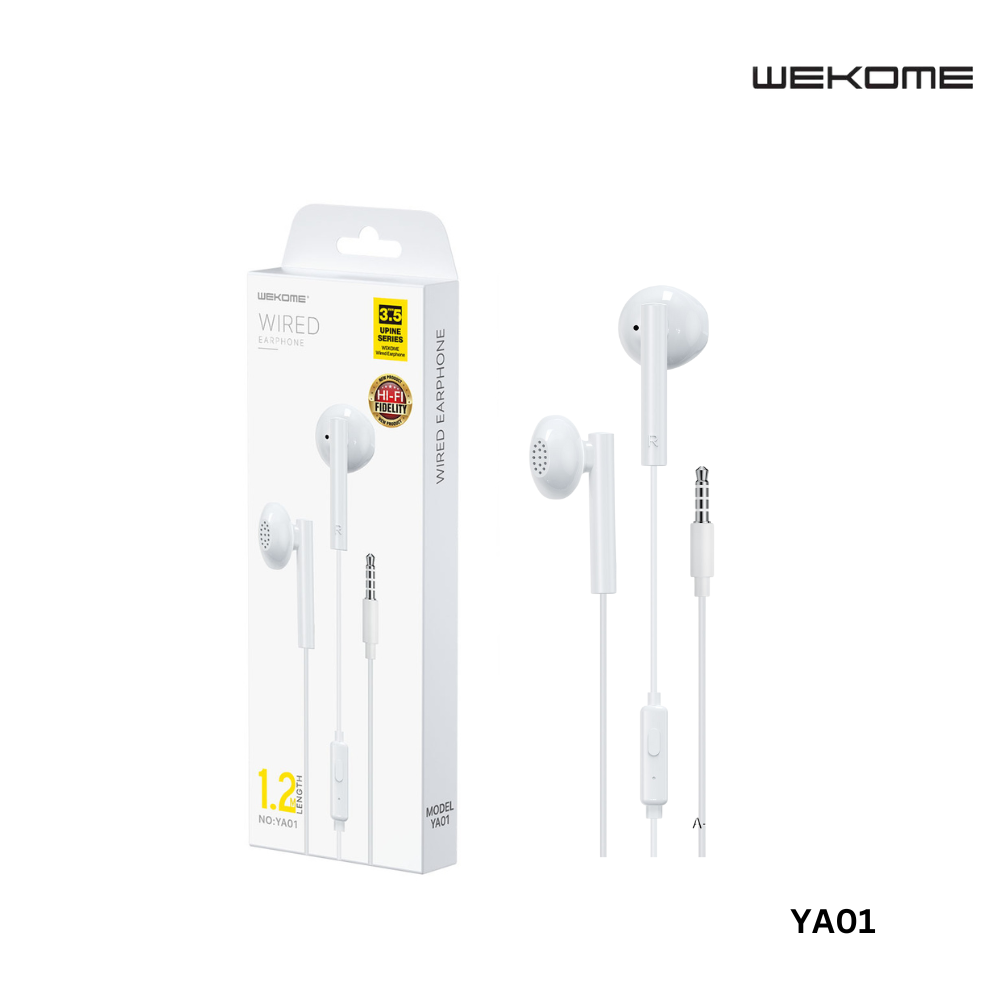 WEKOME  YA01 3.5MM UPINE SERIES WIRED EARPHONE (1.2M), Quality Wired Earphone