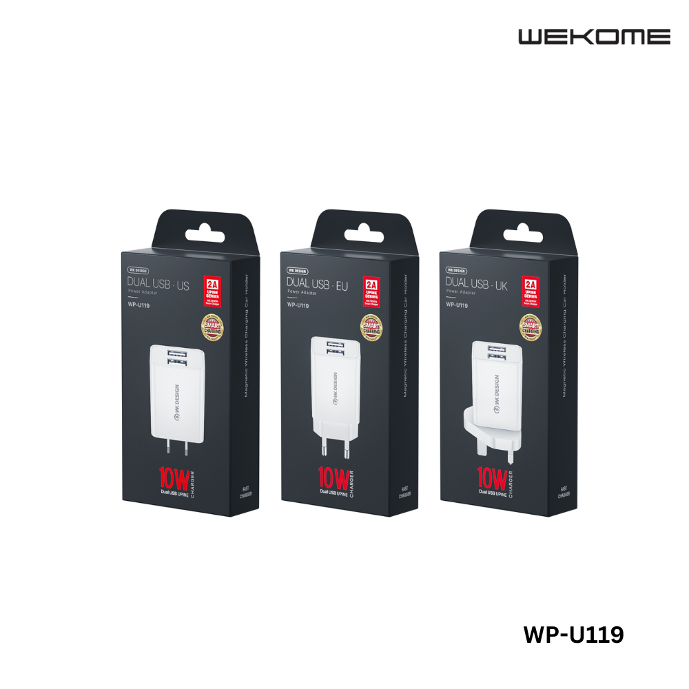 WK WP-U119 (MICRO) UPINE SERIES DUAL USB SET CHARGER FOR MICRO (1M)(10W)(2A), Micro Charger Set, Android Charger Set, Charger Set for Micro