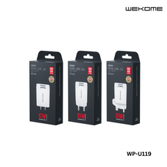 WK WP-U119 (TYPE-C) UPINE SERIES DUAL USB SET CHARGER FOR TYPE-C (1M)(10W)(2A), Type-C Charger Set, Dual USB Charger Set