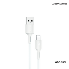 WEKOME Lightning Cable WDC-136I UPINE/YOUPIN SERIES 3A DATA CABLE FOR IPH, iPhone Cable, Lighting Cable, iPhone Charging Cable-White