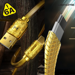 WK WDC-161 SAKIN SERIES 6A SUPER FAST CHARGING DATA CABLE  (1M)(6A), 6A Cable, Micro Cable-Gold