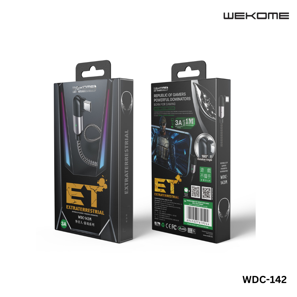 WK GAMING SERIES 3A REBULIC FO GAMES POWERFUL DOMINATORS 180 DEGREE ROTARY DATA CABLE FOR MICRO( WDC-142M)- Micro Cable