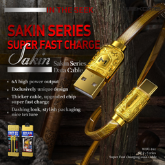 WK WDC-161 SAKIN SERIES 6A SUPER FAST CHARGING DATA CABLE  (1M)(6A), 6A Cable, Micro Cable-Gold