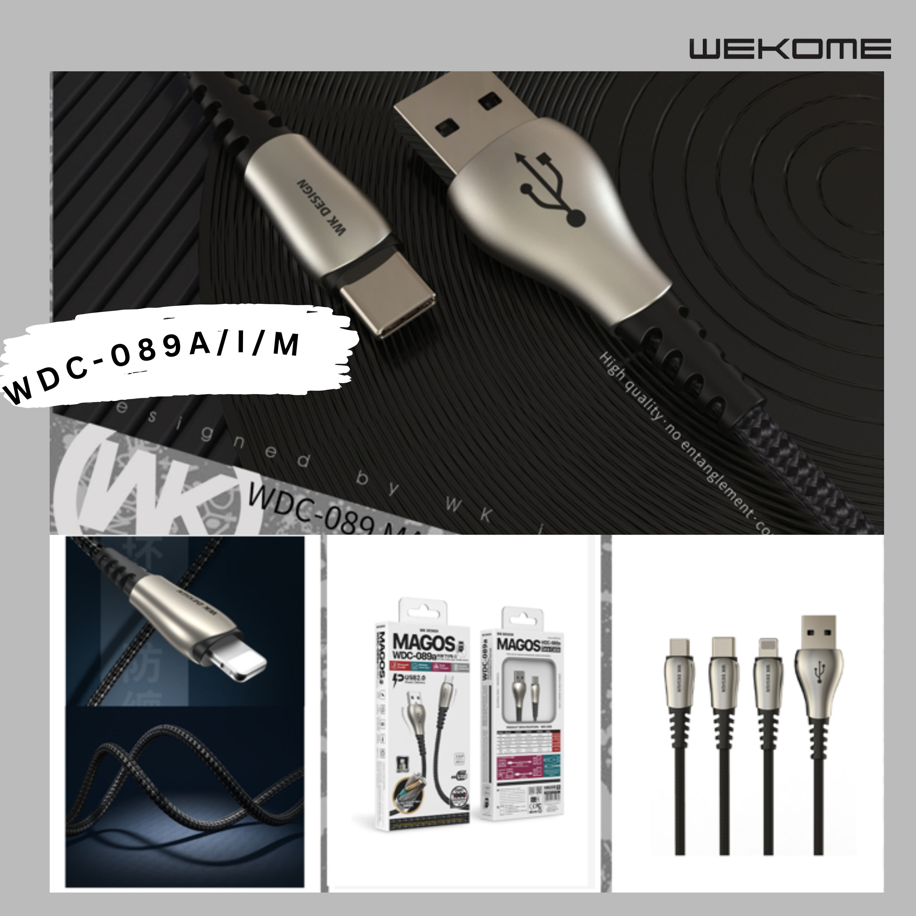 WK (WDC-089A) MAGOS DATA CABLE FOR TYPE-C Cable