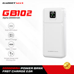 GADGET MAX GB102 Alpha Series 20000mAh Power Bank - White