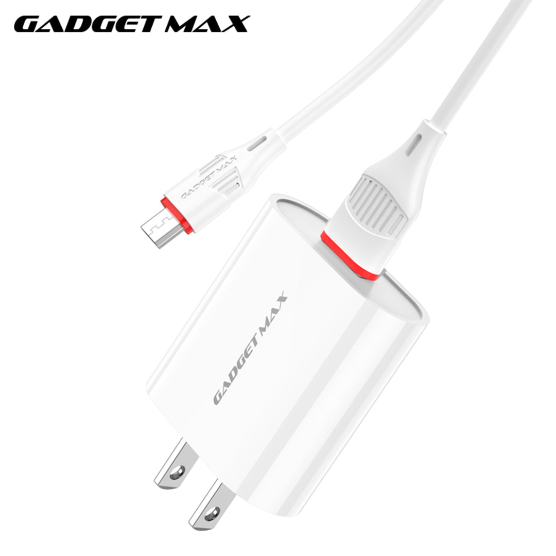 GADGET MAX GC02 MICRO 2.4A SINGLE USB PORT SPEEDY MICRO CHARGER SET (1USB)(2.4A)(1M)