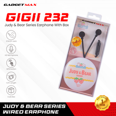 GADGET MAX GIGI-232 JUDY&BEAR SERIES 3.5 MM WIRED EARPHONE - BLACK