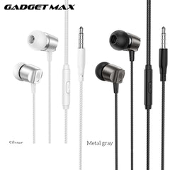 GADGET MAX GM09 WIRED CONTROL 3.5MM EARPHONE WITH MIC (1.2M) - WHITE
