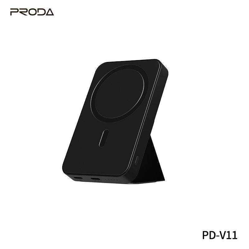 PRODA PD-V11 5000MAH 3 IN 1 PD 20W HOLDER MAGNETIC WIRELESS 15W MAX POWER BANK (SUPPORTING IPH 12/13)(OUTPUT-WIRELESS/INPUT-IPH) (TYPE-C-IN/OUT) - Blue