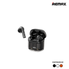 REMAX COZYBUDS 6C TWS AURORA SERIES CLEAR TRUE WIRLESS EARBUDS FOR MUSIC & CALL, Wireless Earbuds, Bluetooth Earbuds - BLACK
