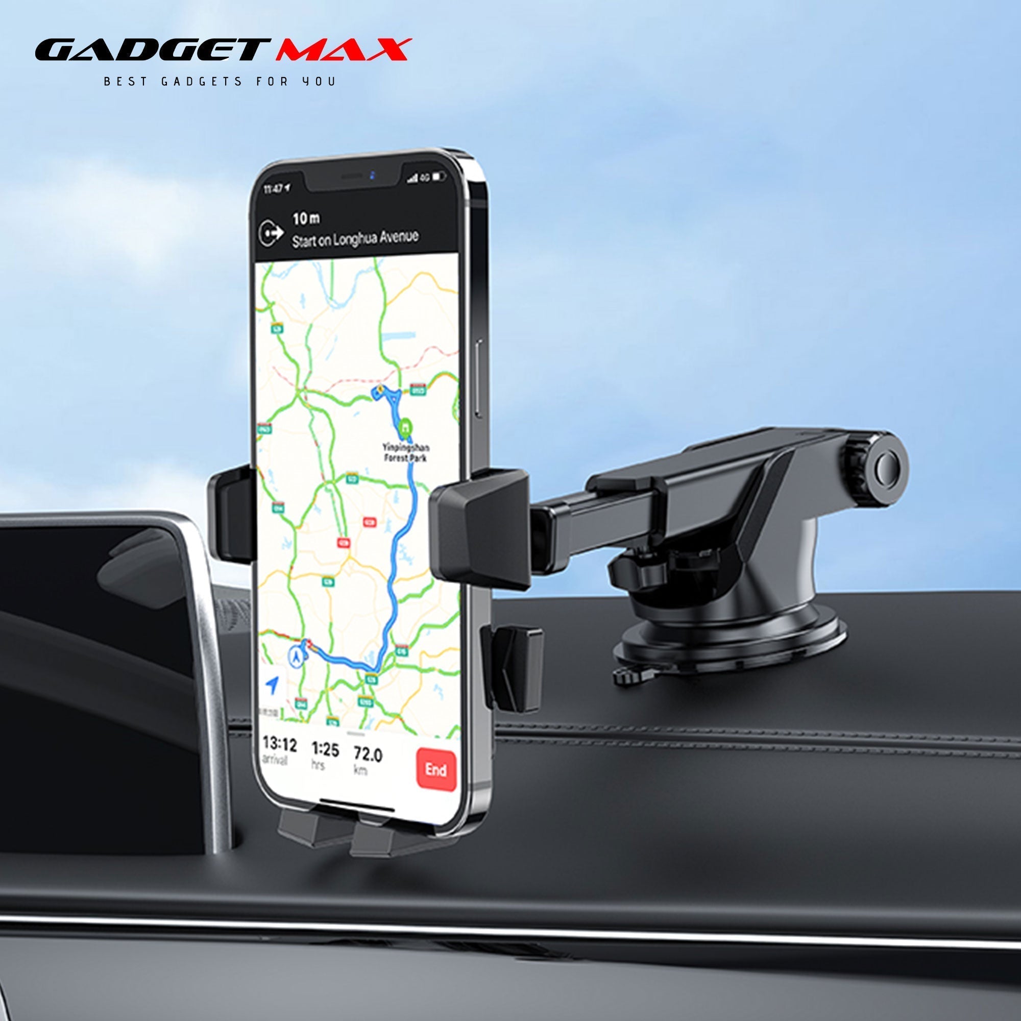 GADGET MAX GH05 DAVID ONE-BUTTON CENTER CONSOLE CAR HOLDER