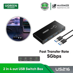 UGREEN 2 IN 4 OUT USB 3.0 SHARING SWITCH BOX (US216)