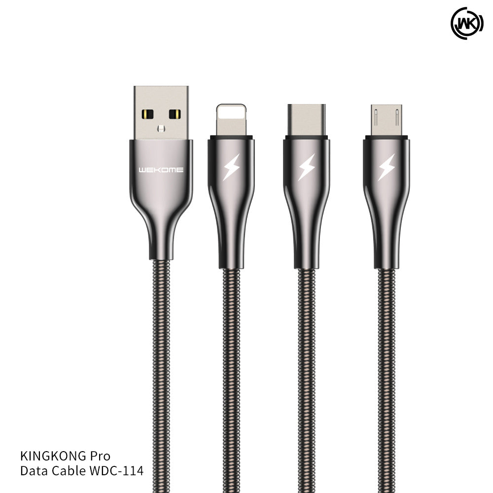 WK (WDC-114M) KINGKONG PRO 3A DATA CABLE FOR MICRO ,Cable , Micro Cable , Micro Charging Cable , Micro USB Cable , Android charging cable , USB Charging Cable , Data cable for Samsung , Huawei , Xiaomi , Fast Charging Cable , Quick Charge Cable