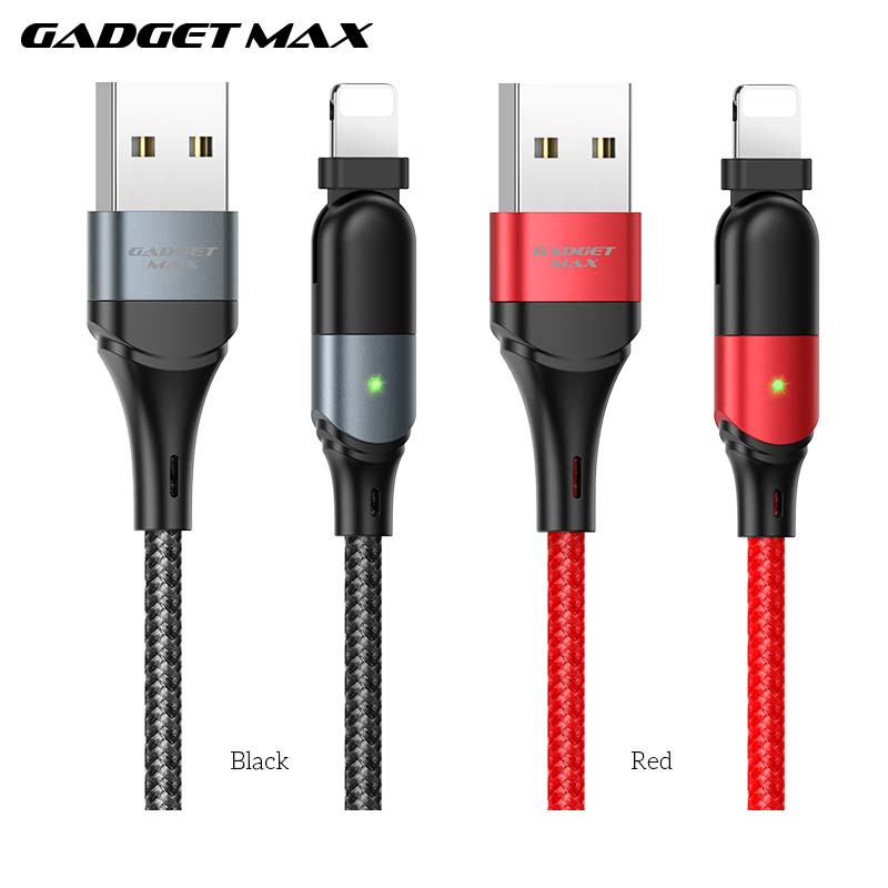 GADGET MAX GX12 FAST CHARGING EXQUISITE & PRACTICAL DATA CABLE FOR IPH (2.4A) (1.2M)  - ‌RED
