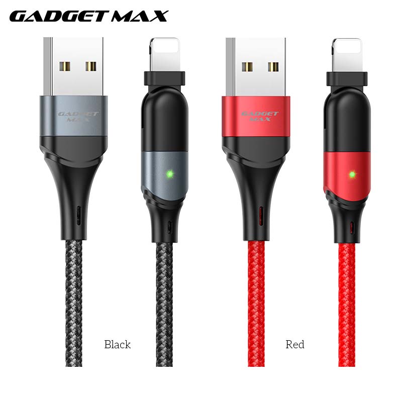 GADGET MAX GX12 FAST CHARGING EXQUISITE & PRACTICAL DATA CABLE FOR IPH (2.4A) (1.2M)  - ?RED