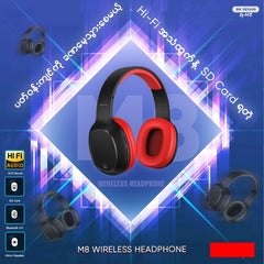 WK M8 Wireless Headphone Bluetooth Headphone - Red