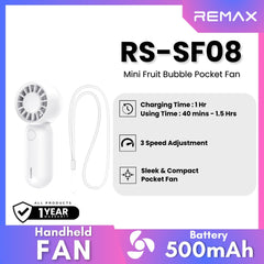 REMAX - RS-SF08 Mini Fruit Bubble Pocket Fan - White