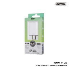 REMAX RP-U72 JANE SERIES 22.5W FAST CHARGER (1USB), USB Phone Charger , Mobile Phone Charger , Andriod Phone Charger , quick charger , fast charger ,wall charger , Portable Charger