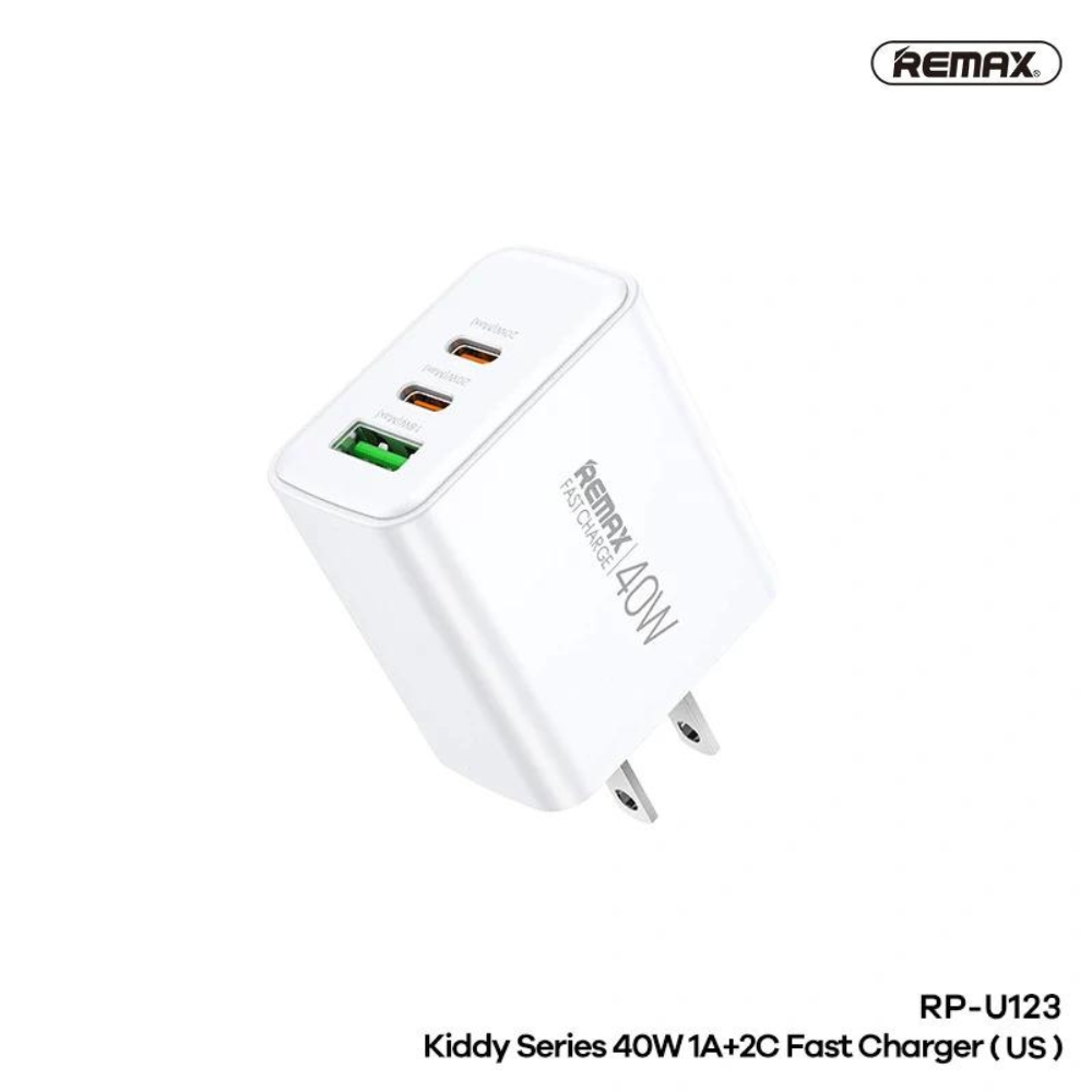 REMAX RP-U123 40W 1A+2C KIDDY SERIES FAST CHARGER (US)