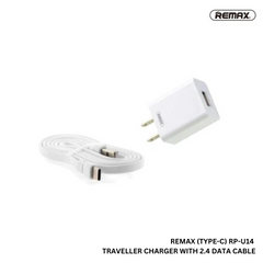 REMAX (TYPE-C) RP-U14 TRAVELLER CHARGER WITH 2.4 DATA CABLE, , , World Travel Adapter , Universal Travel Adapter Travel Charger for mobile ,travel charger , Universal Travel Adapter Wall , Universal Adapter Socket , Charger Set