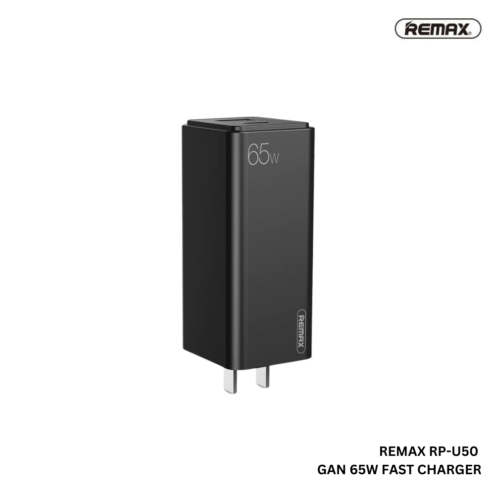 REMAX RP-U50 GAN 65W FAST CHARGER, GAN Charger, 65W Charger, Fast Charger, Travel Charger