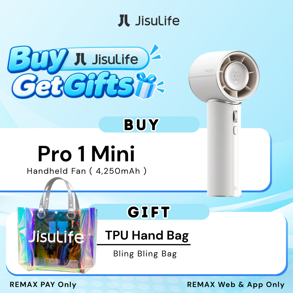 JisuLife - Handheld Fan Pro 1 Mini ( 4250mAh ) - White