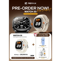 [ Pre-Order ] REMAX - Watch 33 Small Square Screen Smart Watch - White