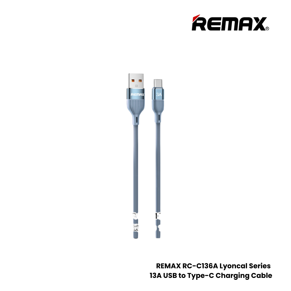 3A ( Type-C )-REMXA RC-C136A Lyoncal Series 3A USB to Type-C Fast Charging Data Cable - Purple