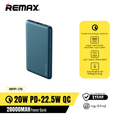 Remax RPP-175 20000mAh 20W PD + 22.5W QC ARK Series Multi-Compatible Power Bank - Green