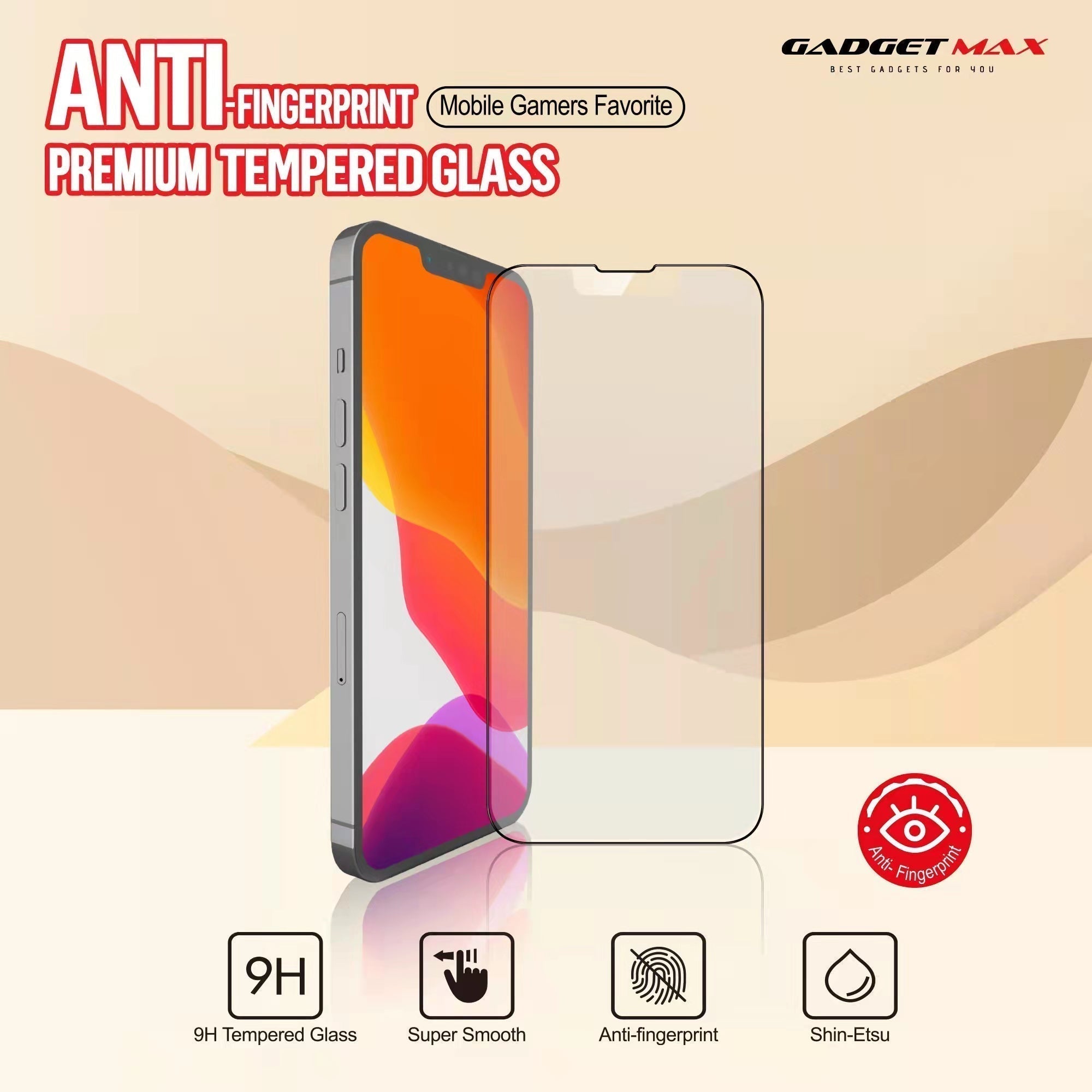 GADGET MAX Anti-Finger Print iPhone XS Max / 11 Pro Max 6.5" 2.5D Anti-Finger Print Tempered Glass