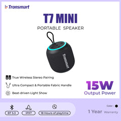 TRONSMART T7 MINI 15W PORTABLE OUTDOOR SPEAKER, Portable Speaker, Bluetooth Speaker, 15W Speaker