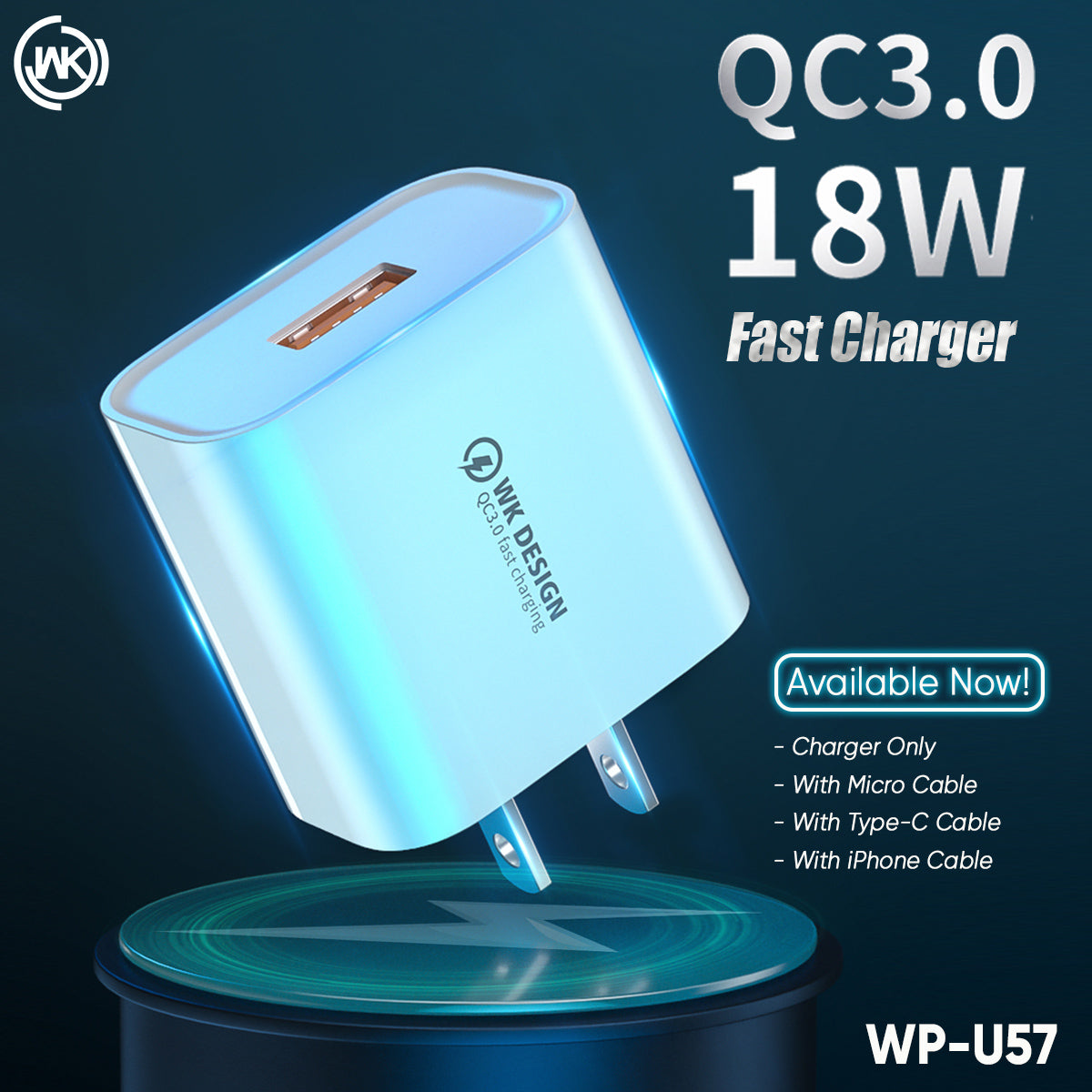 WK WP-U57 MAXSPEED FAST CHARGER 18W  - White