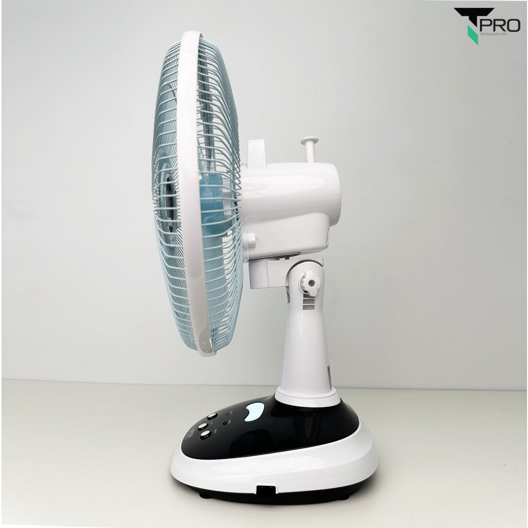 T PRO CTL-CF025-12 12" LONTOR RECHARGEABLE TABLE FAN WITH SOLA CHARGE