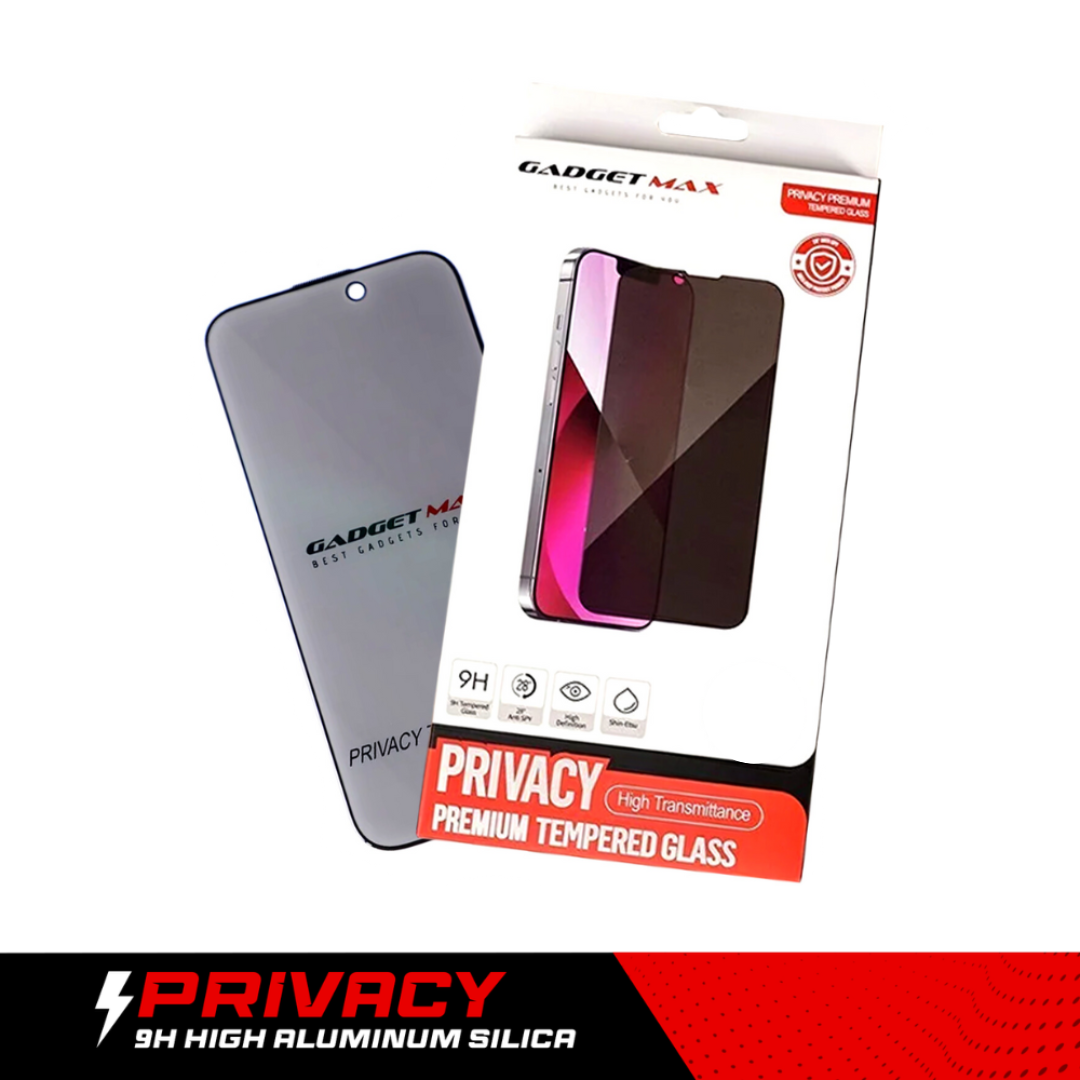 GADGET MAX Privancy iPhone 15 Pro 6.1" 2.5D Anti-Peep Anti-Dust Tempered Glass