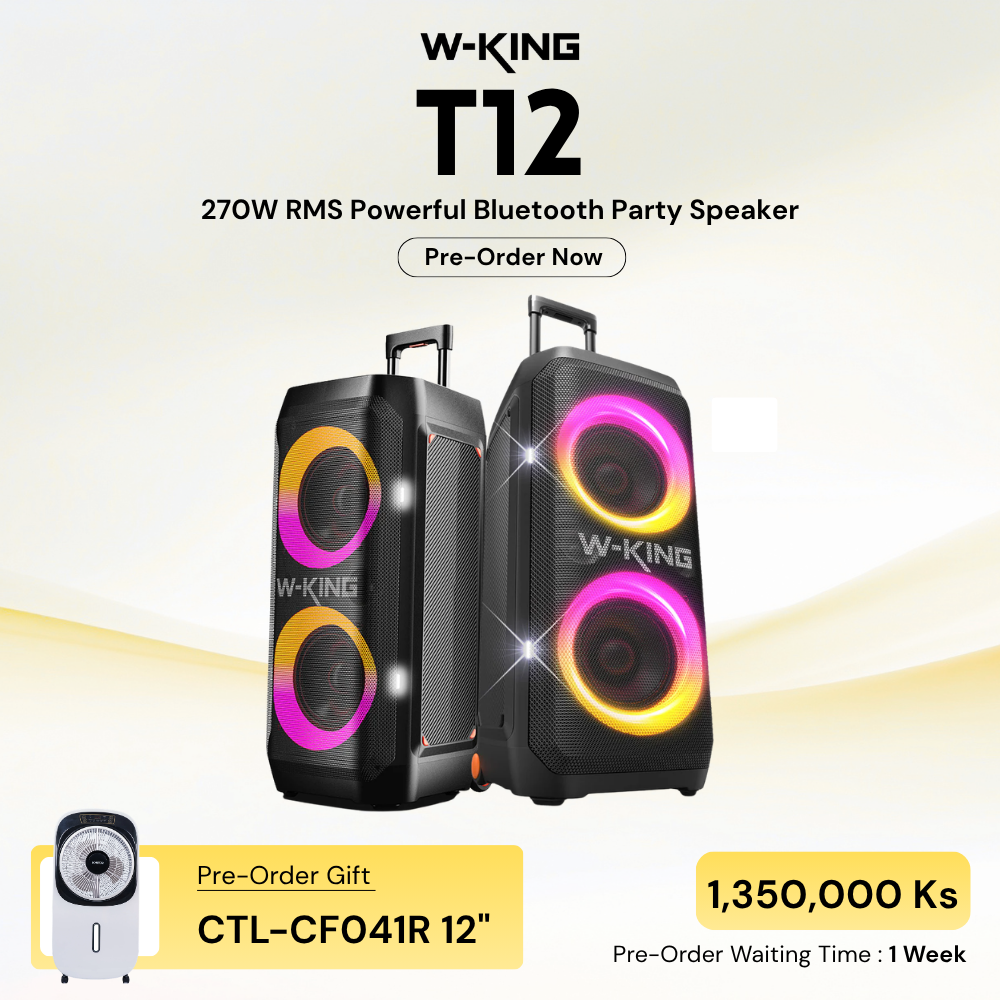 [ Pre-Order ] W-KING - T12 270W RMS With Subwoofer Bass Powerful Bluetooth Party Speaker