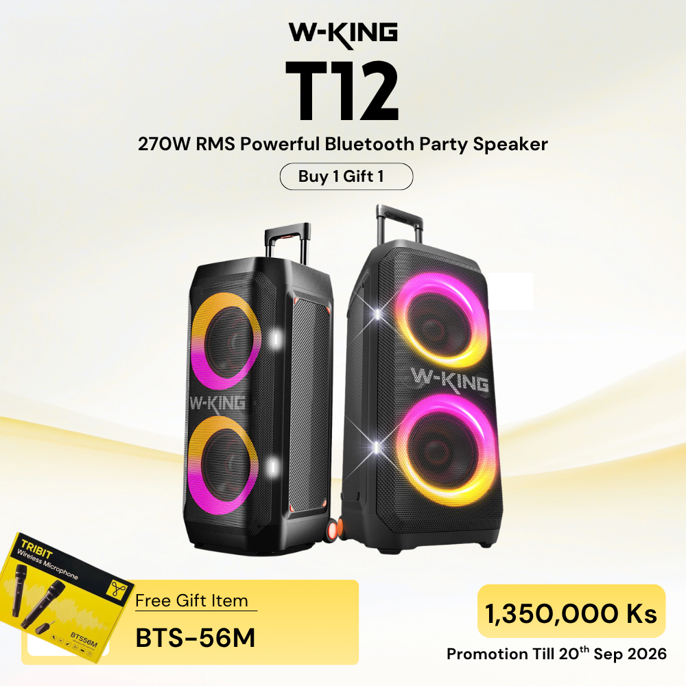 W-KING - T12 270W RMS With Subwoofer Bass Powerful Bluetooth Party Speaker