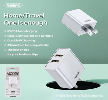 REMAX RP-U51(TYPE-C) ELVES SERIES 2.1A DUAL CHARGER SET ,Charger,USB Phone Charger,Mobile Phone Charger,Smart Phone Charger, Muti port usb charger,quick charger,fast charger,the best usb phone charger,wall charger,Portable Charger