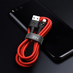 ZMI AL401 USB-C CABLE 3A FAST CHARGING TYPE-C PP BRAIDED TYPE-C CABLE 1M, Charging Cable, Data Cable - RED