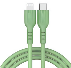 ZMI GL870 USB-C TO LIGHINING MFI CERTIFIED SILICA GEL CABLE (3A)1M, ZMI C to Lightning liquid silicone data cable, PD20W fast charge for iPhone13/12/11Pro/Xs/XR mobile phone charger flash charging line GL870, MFi Cable, Lighting Cable - GREEN