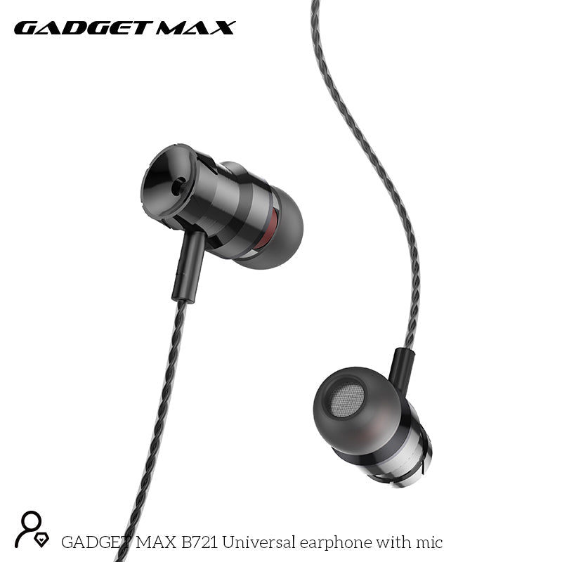 GADGET MAX B721 3.5MM IN-EAR UNIVERSAL BUDDY EARPHONE WITH MIC Wired Earphone