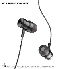 GADGET MAX B721 3.5MM IN-EAR UNIVERSAL BUDDY EARPHONE WITH MIC Wired Earphone