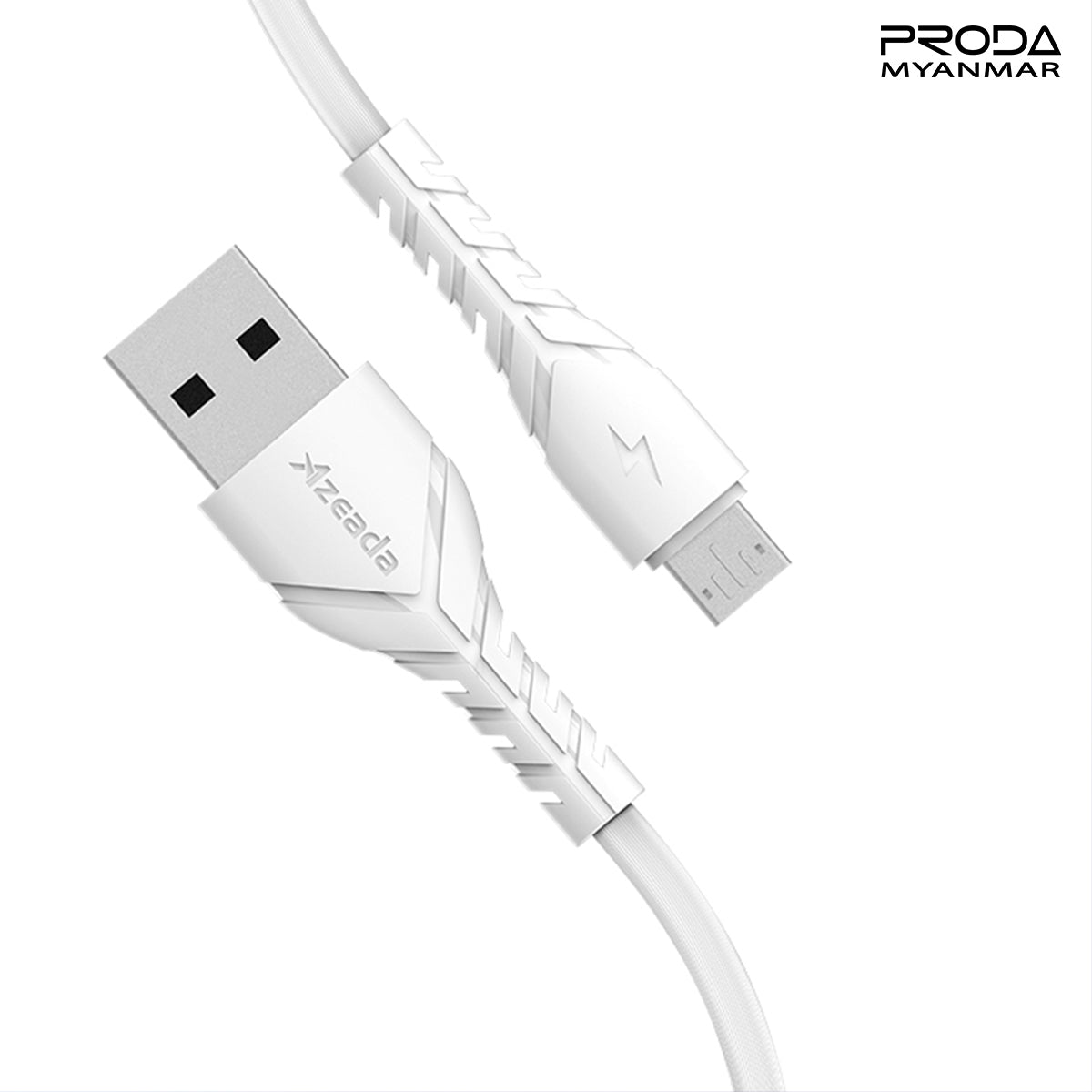 PRODA PD-B47A WING SERIES DATA CABLE (1000MM) (3A) - White