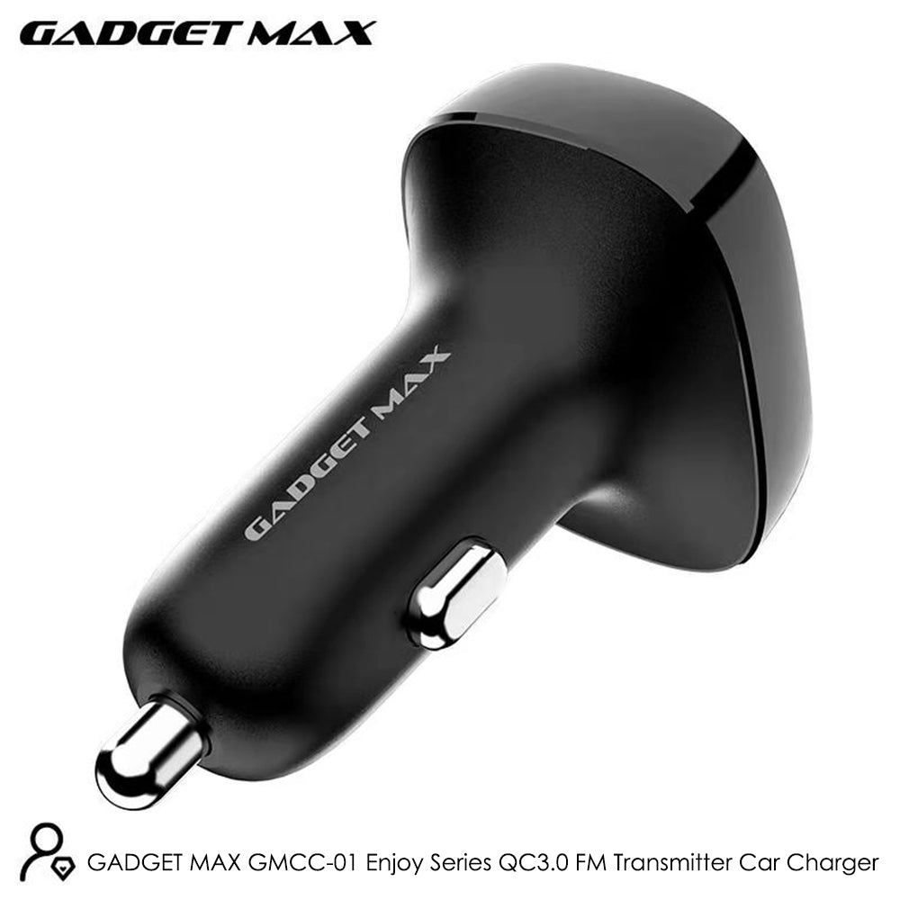 GADGET MAX GMCC-01 ENJOY SERIES FM TRANSMITTER WIRELESS CAR CHARGER (QC-3.0), Bluetooth Car Charger, Wireless Car Charger, FM Transmitter Car Charger