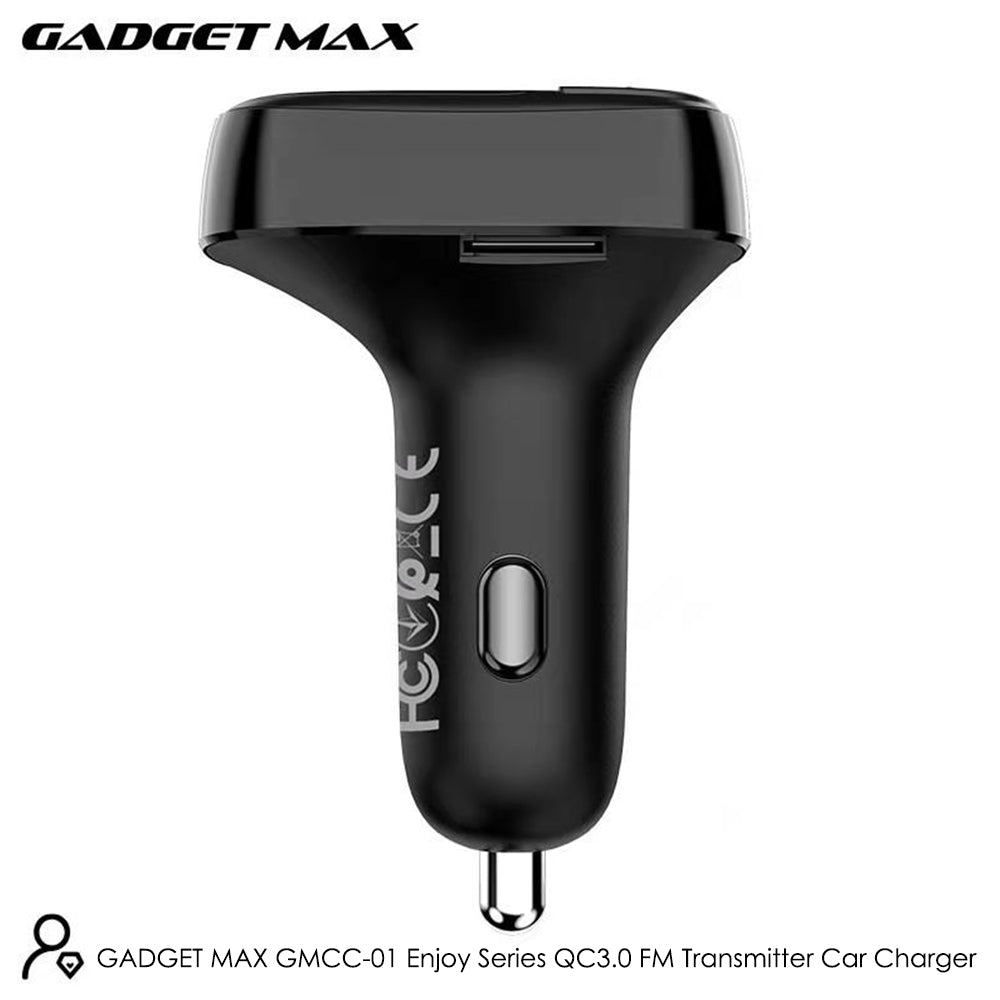 GADGET MAX GMCC-01 ENJOY SERIES FM TRANSMITTER WIRELESS CAR CHARGER (QC-3.0), Bluetooth Car Charger, Wireless Car Charger, FM Transmitter Car Charger